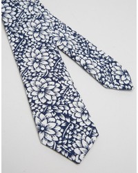 dunkelblaue bedruckte Krawatte von Asos
