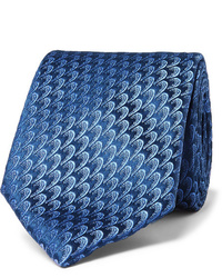 dunkelblaue bedruckte Krawatte von Charvet