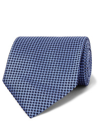 dunkelblaue bedruckte Krawatte von Ermenegildo Zegna
