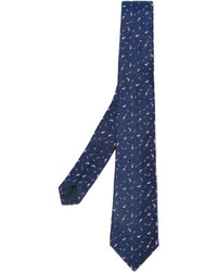 dunkelblaue bedruckte Krawatte von Lanvin