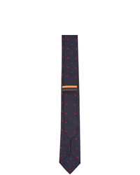 dunkelblaue bedruckte Krawatte von Paul Smith