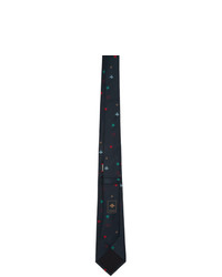 dunkelblaue bedruckte Krawatte von Gucci