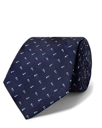 dunkelblaue bedruckte Krawatte von Turnbull & Asser