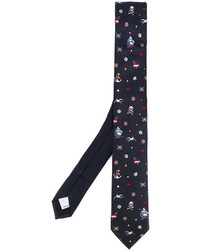 dunkelblaue bedruckte Krawatte von Valentino Garavani