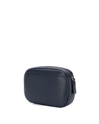 dunkelblaue bedruckte Leder Clutch Handtasche von Valentino
