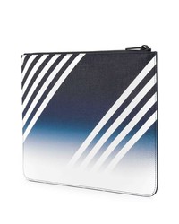 dunkelblaue bedruckte Leder Clutch Handtasche von Givenchy