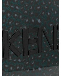 dunkelblaue bedruckte Leder Clutch Handtasche von Kenzo