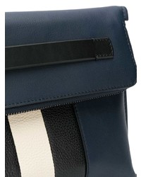 dunkelblaue bedruckte Leder Clutch Handtasche von Bally