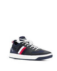 dunkelblaue bedruckte Leder niedrige Sneakers von Polo Ralph Lauren