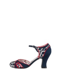 dunkelblaue bedruckte Leder Pumps von Ruby Shoo