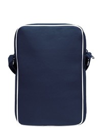dunkelblaue bedruckte Leder Umhängetasche von Logoshirt