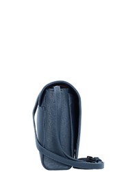 dunkelblaue bedruckte Leder Umhängetasche von Paul's Boutique
