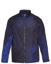 dunkelblaue bedruckte leichte Jacke