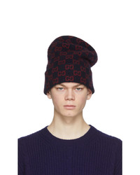 dunkelblaue bedruckte Mütze von Gucci