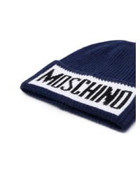 dunkelblaue bedruckte Mütze von Moschino