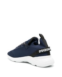 dunkelblaue bedruckte niedrige Sneakers von DSQUARED2