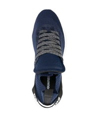 dunkelblaue bedruckte niedrige Sneakers von DSQUARED2