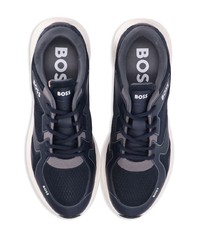 dunkelblaue bedruckte niedrige Sneakers von BOSS