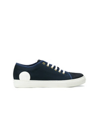 dunkelblaue bedruckte niedrige Sneakers von Marc Jacobs