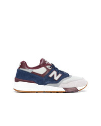 dunkelblaue bedruckte niedrige Sneakers von New Balance