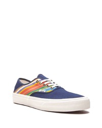 dunkelblaue bedruckte Segeltuch niedrige Sneakers von Vans