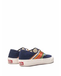 dunkelblaue bedruckte Segeltuch niedrige Sneakers von Vans