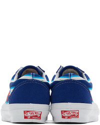 dunkelblaue bedruckte Segeltuch niedrige Sneakers von Vans