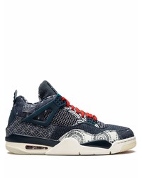 dunkelblaue bedruckte Segeltuch niedrige Sneakers von Jordan