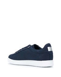 dunkelblaue bedruckte Segeltuch niedrige Sneakers von Ea7 Emporio Armani