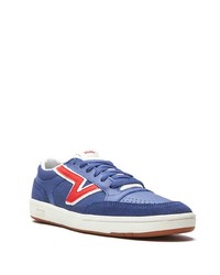 dunkelblaue bedruckte Segeltuch niedrige Sneakers von Vans