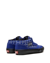 dunkelblaue bedruckte Segeltuch niedrige Sneakers von Vans