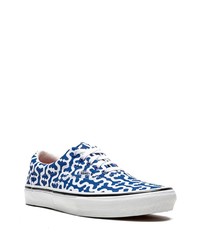 dunkelblaue bedruckte Segeltuch niedrige Sneakers von Vans