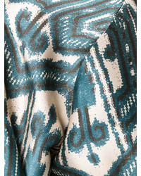 dunkelblaue bedruckte Seide Bluse von Forte Forte