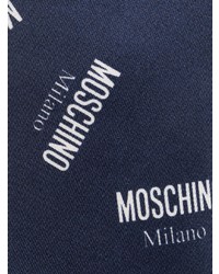 dunkelblaue bedruckte Seidekrawatte von Moschino