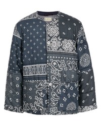 dunkelblaue bedruckte Shirtjacke von KAPITAL
