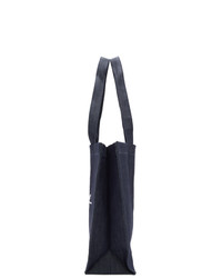 dunkelblaue bedruckte Shopper Tasche aus Jeans von A.P.C.