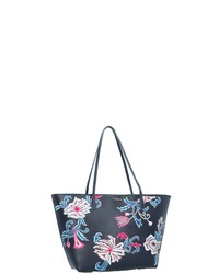 dunkelblaue bedruckte Shopper Tasche aus Leder von Desigual