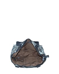 dunkelblaue bedruckte Shopper Tasche aus Leder von Kipling