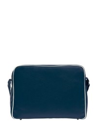 dunkelblaue bedruckte Shopper Tasche aus Leder von Logoshirt