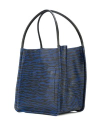 dunkelblaue bedruckte Shopper Tasche aus Leder von Proenza Schouler