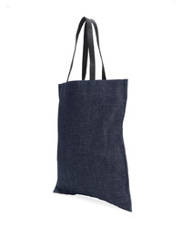 dunkelblaue bedruckte Shopper Tasche aus Segeltuch von A.P.C.