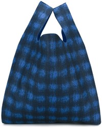 dunkelblaue bedruckte Shopper Tasche von MM6 MAISON MARGIELA
