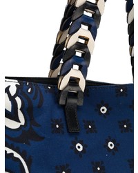 dunkelblaue bedruckte Shopper Tasche von RED Valentino