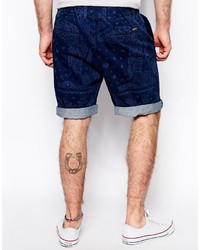 dunkelblaue bedruckte Shorts von Lee