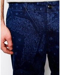 dunkelblaue bedruckte Shorts von Lee