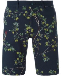 dunkelblaue bedruckte Shorts von Dolce & Gabbana