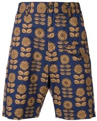 dunkelblaue bedruckte Shorts von Engineered Garments
