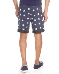 dunkelblaue bedruckte Shorts von FIOCEO