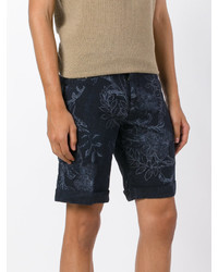 dunkelblaue bedruckte Shorts von Etro