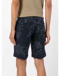 dunkelblaue bedruckte Shorts von Etro